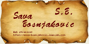 Sava Bošnjaković vizit kartica